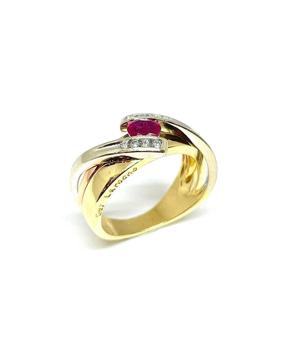 Bague Bague Guy Laroche rubis et diamants 58 Facettes