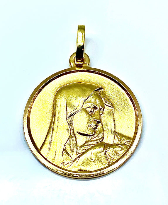 Pendentif Médaille Vierge en or jaune 18 carats 58 Facettes AB295
