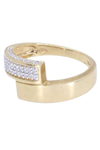 Bague 58 Bague Or jaune pavage diamants 58 Facettes 080391