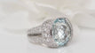 Bague Bague en or blanc aigue-marine et diamants 58 Facettes 31052