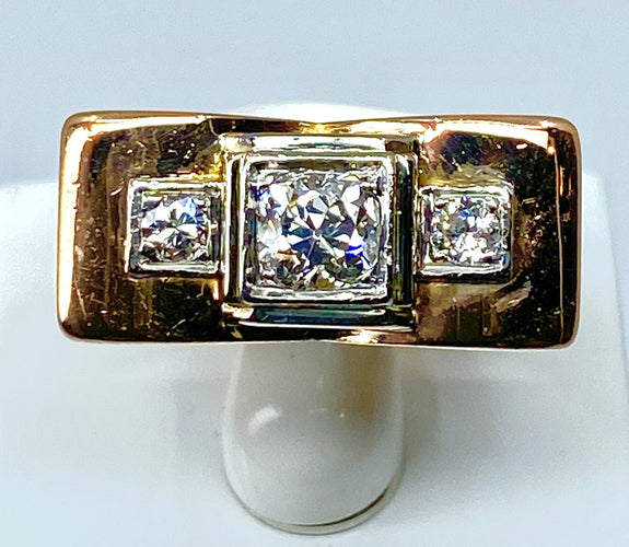 Bague Bague TANK en or jaune & diamants 58 Facettes