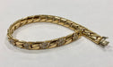 Bracelet Solid English mesh bracelet in yellow gold and diamonds 58 Facettes