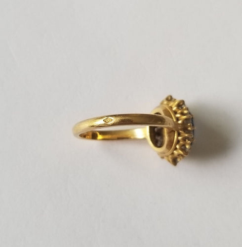 Bague 52 Bague Pompadour Or jaune Saphir Diamants 58 Facettes