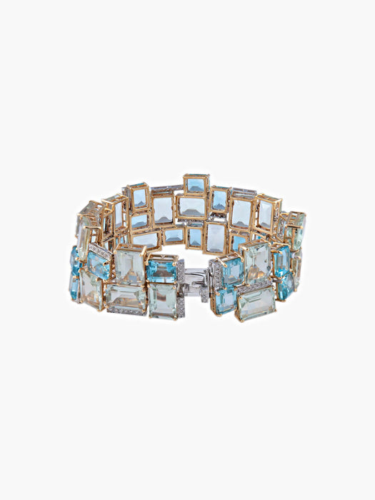 Bracelet Bracelet manchette Fifty Shades of Blue 58 Facettes 761570