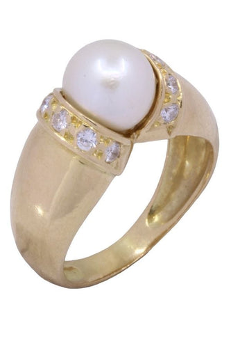 Bague 51 BAGUE PERLE ET DIAMANTS 58 Facettes 079031