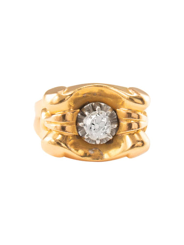Bague Bague Or jaune et Diamant 58 Facettes
