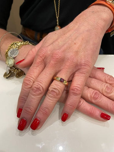 Bague 57 BAGUE MODERNE JONC RUBIS 58 Facettes 058921