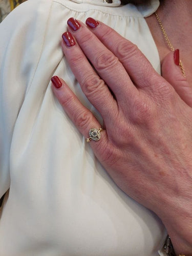 Bague 50 BAGUE 2 ORS, DIAMANT ART-NOUVEAU 58 Facettes 063761