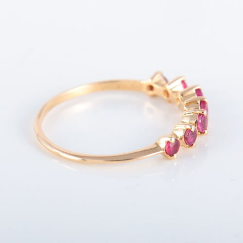 Bague 53 Demi-alliance  rubis 58 Facettes 8392