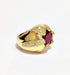 Ring 53 Yellow gold ruby ​​and diamond ring 58 Facettes TBU