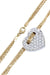 Necklace Multi row diamond heart necklace 58 Facettes 059431
