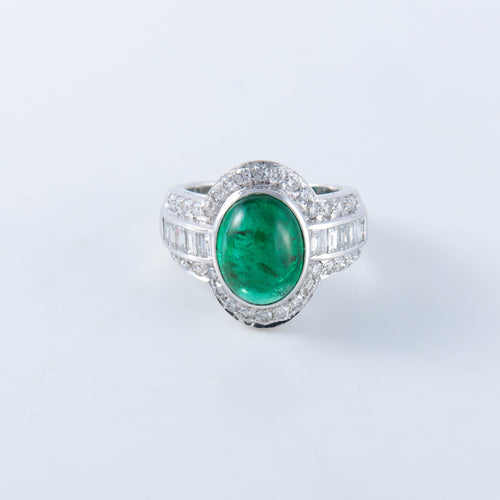 Bague 50 Bague émeraude cabochon 58 Facettes