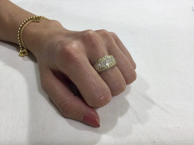 Bague 54.5 Bague Bandeau Pavage Diamants 58 Facettes