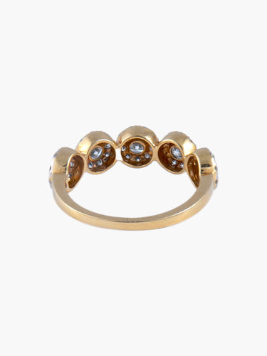 Bague Demi Alliance Fleurs Or jaune diamants 58 Facettes