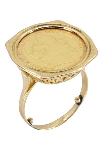Bague BAGUE PIÈCE 10 FRANCS NAPOLÉON III 58 Facettes 053291
