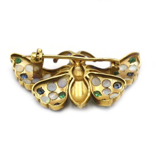 Brooch Brooch opals sapphires emeralds 58 Facettes 230256R