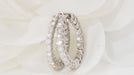 Hoop Earrings in White Gold and Diamonds 58 Facettes F4883