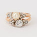 Ring Antique Ring Toi & Moi Pearl Diamonds 58 Facettes 3096 LOT