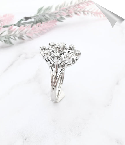 Bague 61.5 Bague Ancienne Diamants Or Blanc 58 Facettes AA 1552