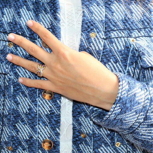 Bague 46 Bague d'auriculaire or jaune et diamants 58 Facettes 492