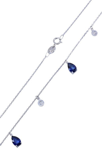 Collier Collier en or blanc, saphir, diamant 58 Facettes 063501