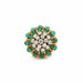 Ring Retro Dome Cocktail Ring Cabochon Emeralds Diamonds Yellow Gold 58 Facettes BEM39