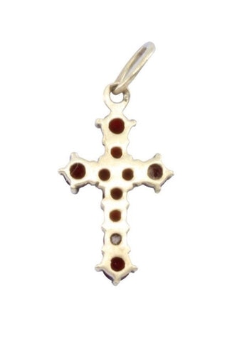 Pendentif CROIX ANCIENNE GRENATS 58 Facettes 069971
