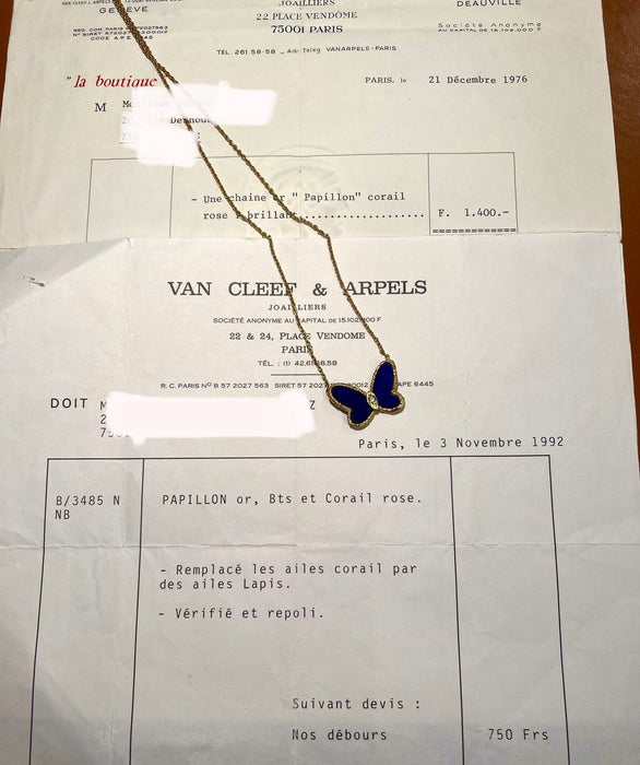 Collier Collier Vintage Papillon Van Cleef & Arpels Lapis-Lazuli Diamant 58 Facettes BS163