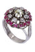 Bague 57 BAGUE OR BLANC RUBIS ET DIAMANTS 58 Facettes 018611