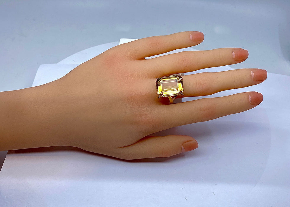 Bague 57 Bague Or jaune Citrine 58 Facettes AB278