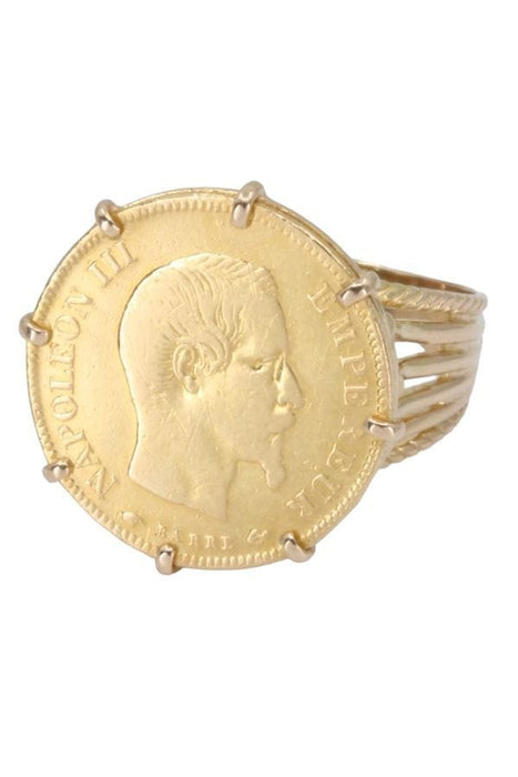 Bague BAGUE PIÈCE 10 FRANCS NAPOLÉON III 58 Facettes 060751