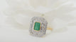 Bague 54 Bague double entourage émeraude et diamants 58 Facettes 32303