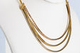 Necklace Three-row three-gold necklace 750 entirely chiseled 58 Facettes BA2173-37-101