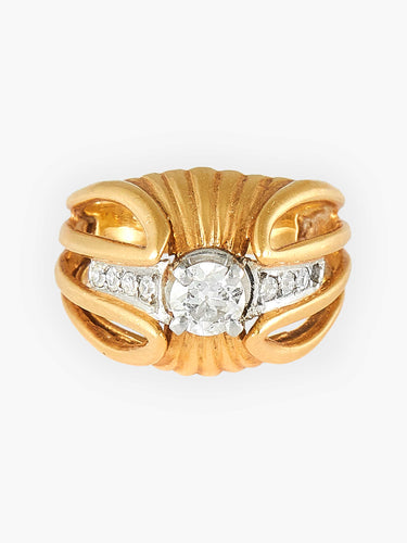 Bague Bague or jaune et diamants 58 Facettes HS2184