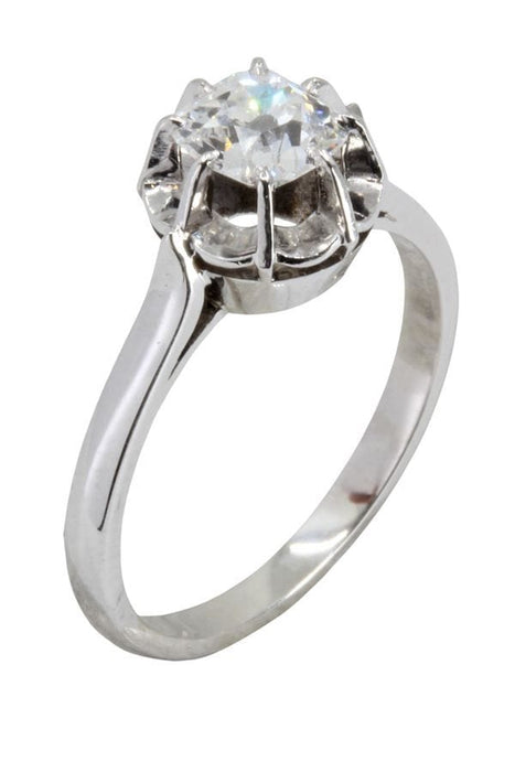 Bague 53 SOLITAIRE ANCIEN DIAMANT 0.75 CARAT 58 Facettes 051861