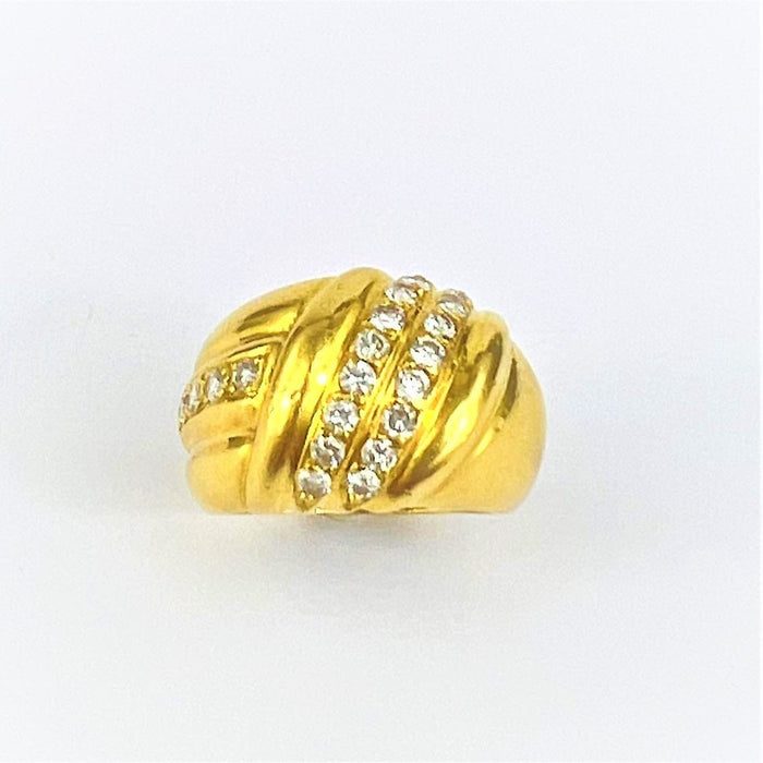 Bague 52 Bague Or jaune et Ligne de Diamants 58 Facettes 20400000638