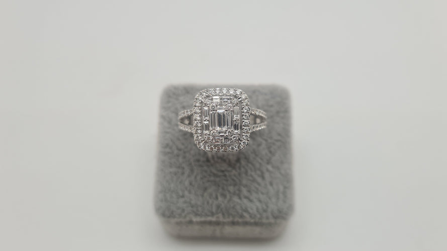 Bague 53 Bague en Or blanc diamants 58 Facettes