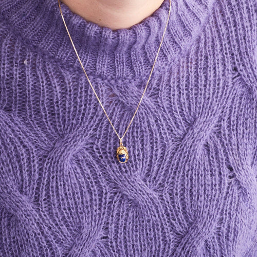 Pendentif Pendentif scarabée lapis lazuli or jaune 58 Facettes