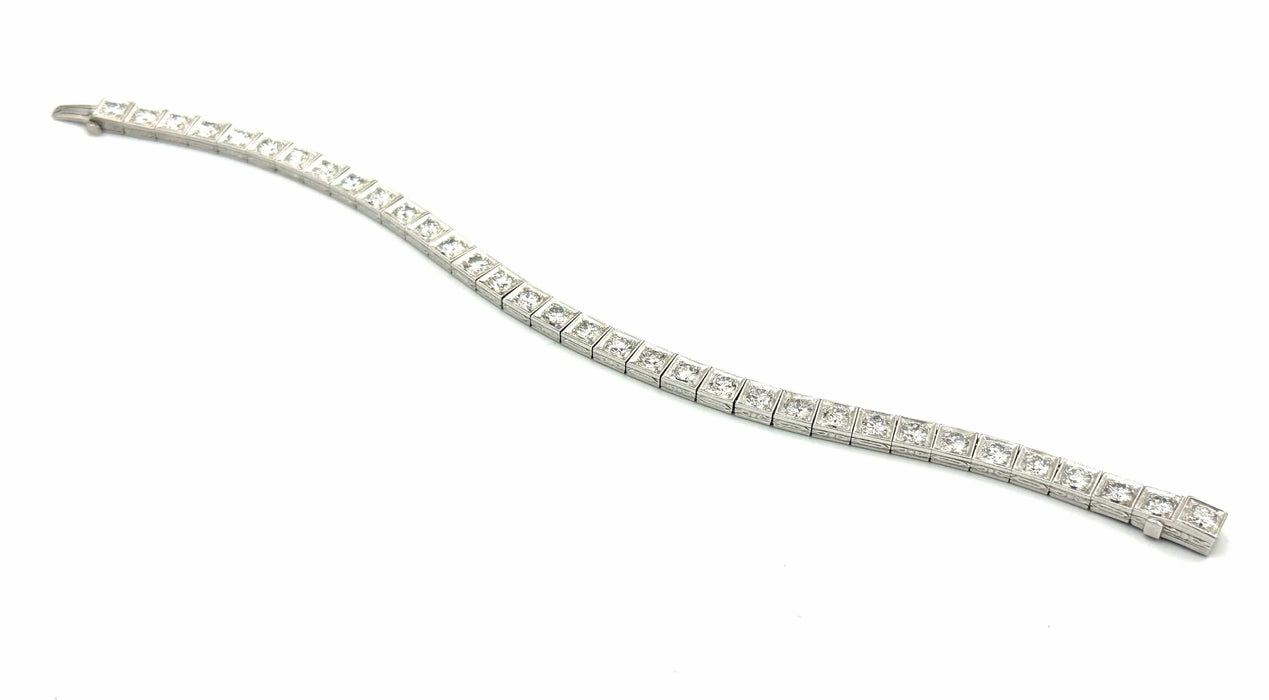 Bracelet Bracelet Art Déco or platine et diamants 58 Facettes