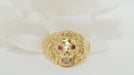 Ring 64 Ruby and diamond lion signet ring 58 Facettes 32062