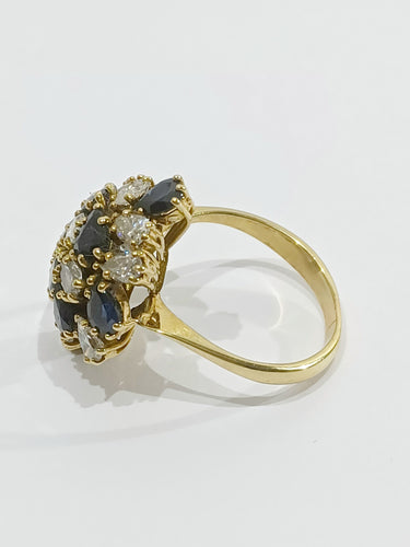 Bague Bague Or Diamants Et Saphirs 58 Facettes 3089/1