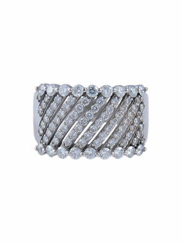 Bague Bague Or Blanc, Pavage en diamants 58 Facettes