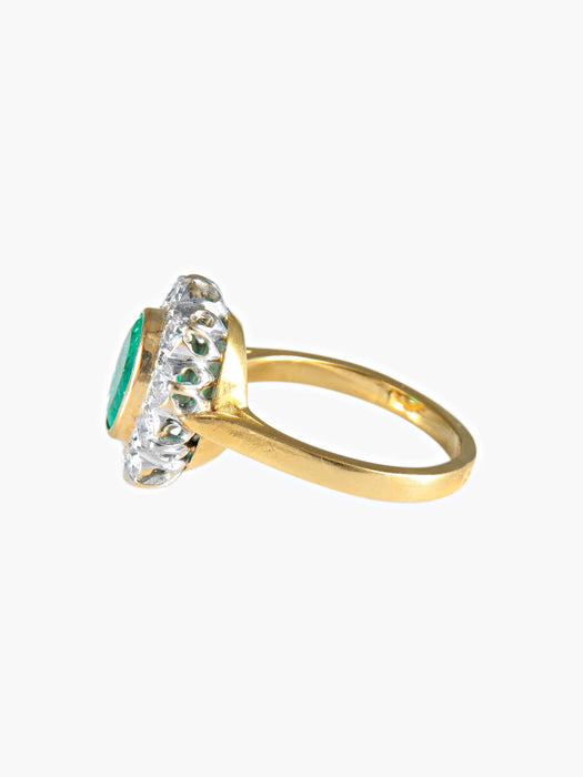 Bague 52 Bague Marguerite Emeraude et Diamants 58 Facettes