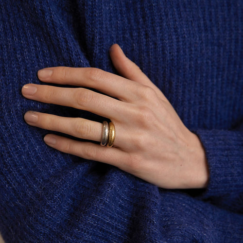 Bague 48 Anneaux 2 ors 58 Facettes JB19