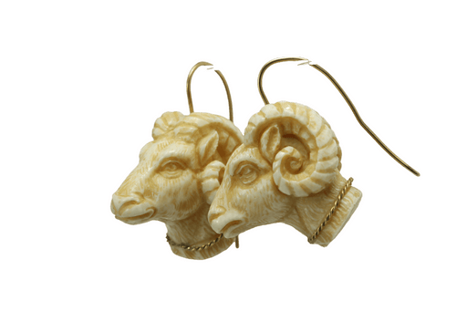 Boucles d'oreilles Boucles d'oreilles antiques ivoire sculpté 58 Facettes 7276