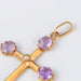 Ancient cross pendant decorated with amethysts and pearl 58 Facettes