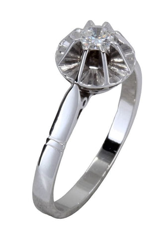Bague 53 SOLITAIRE ANCIEN DIAMANT 0.15 CARAT 58 Facettes 058741