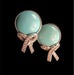Gold, turquoise and diamond ear clip earrings 58 Facettes