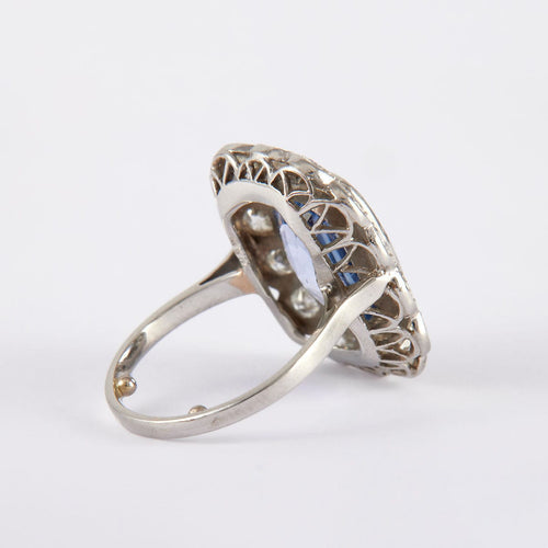 Bague 53 Bague 1930 Saphir Diamants 58 Facettes