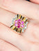 Bague 52 Bague fleur rubis diamants or jaune 58 Facettes LP22-22